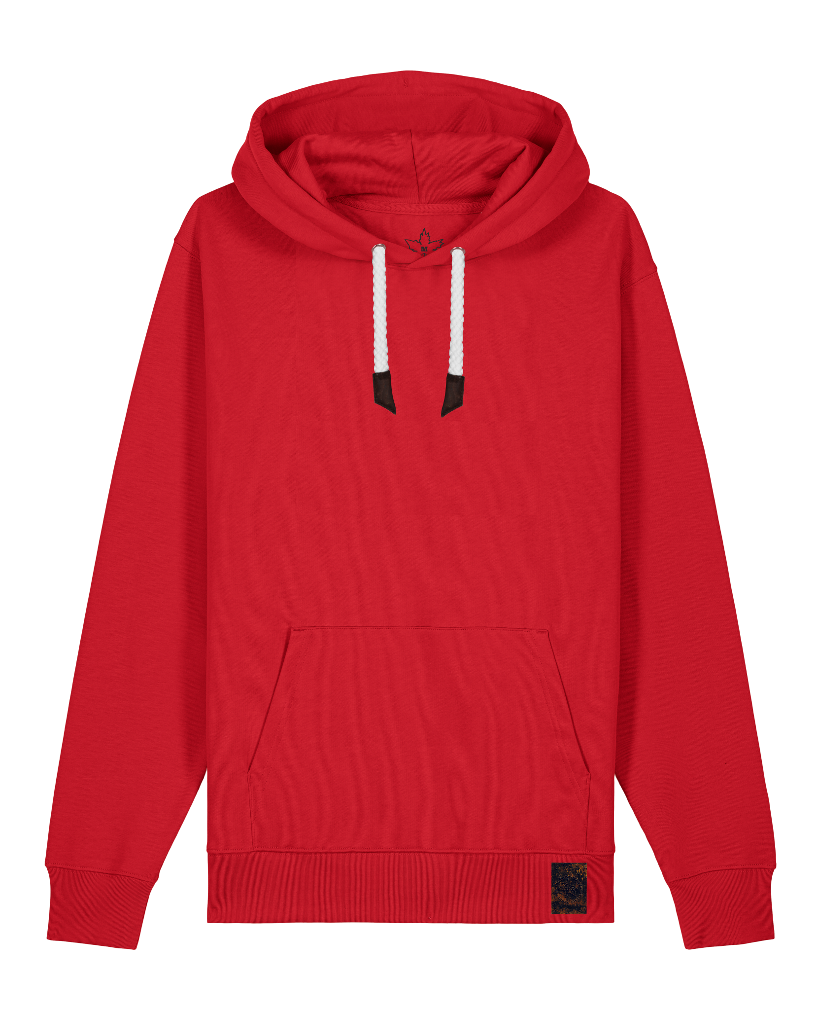 bio-unisex-medium fit-hoodie-basic-stsu177-erdbeere-weiße kordel-front