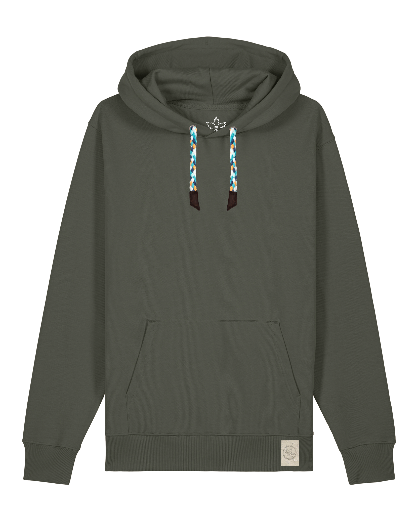 bio-unisex-medium fit-hoodie-basic-stsu177-grunkohl-blaue kordel-front