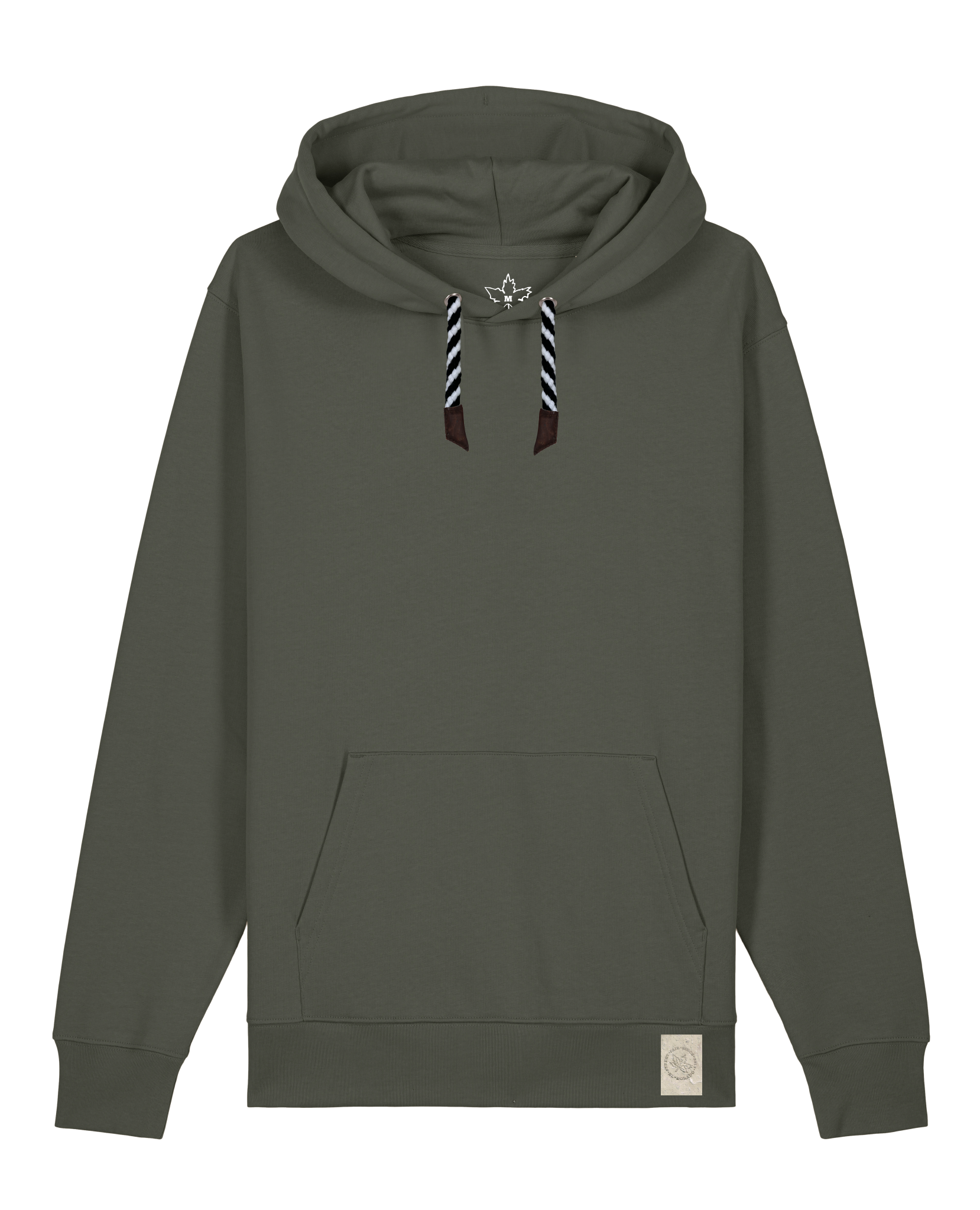 bio-unisex-medium fit-hoodie-basic-stsu177-grunkohl-sw kordel-front