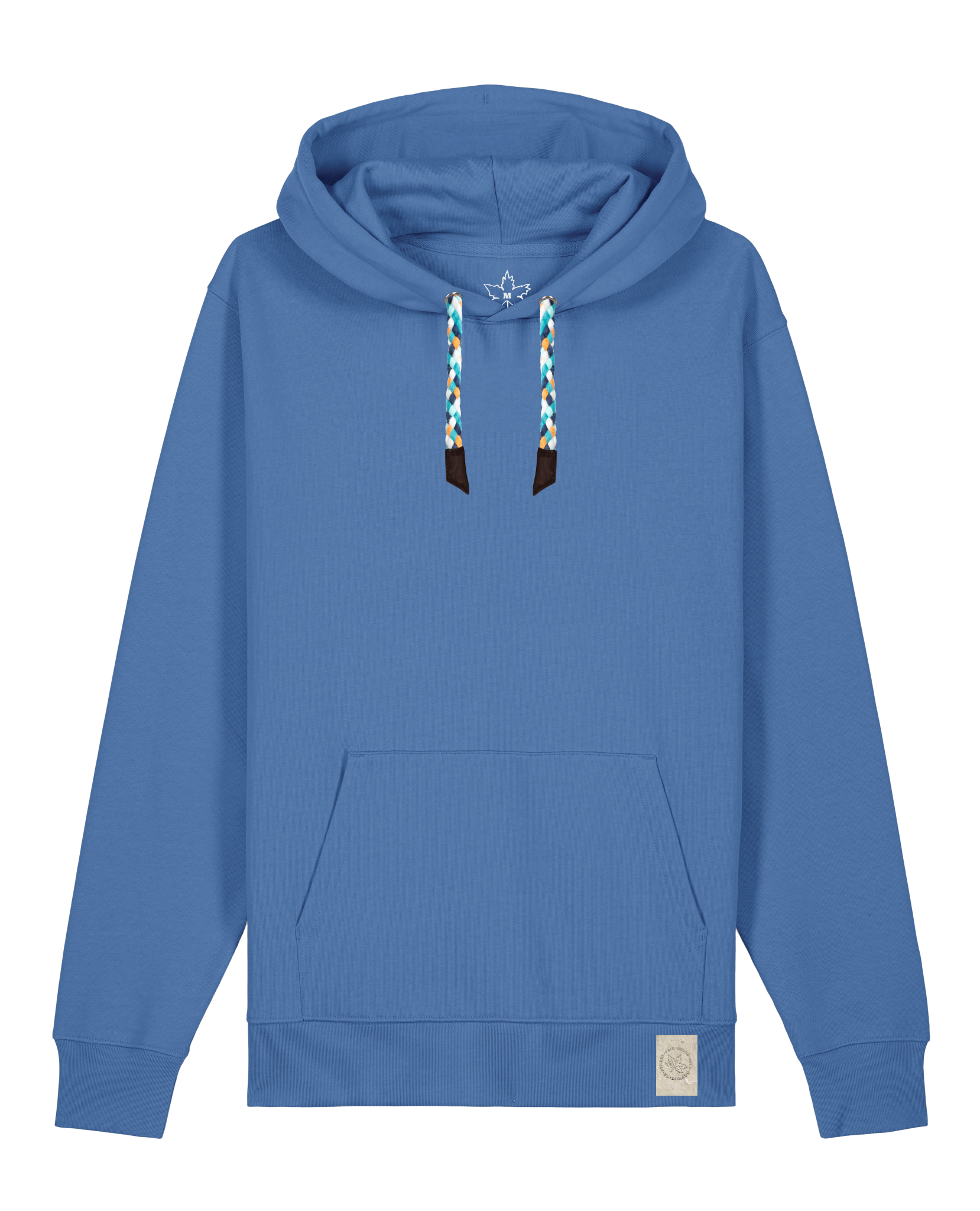 bio-unisex-medium fit-hoodie-basic-stsu177-hortensie-blaue kordel-front