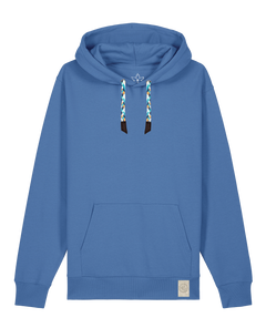 bio-unisex-medium fit-hoodie-basic-stsu177-hortensie-blaue kordel-front