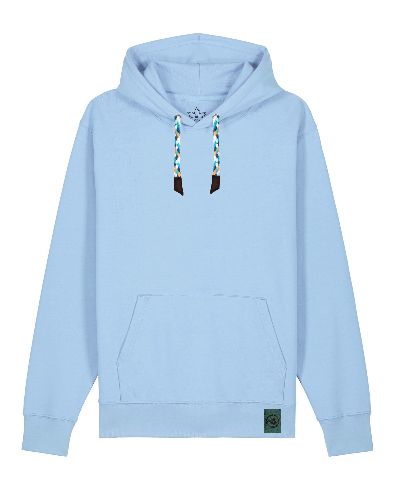 bio-unisex-medium fit-hoodie-basic-stsu177-lagune-blaue kordel-front