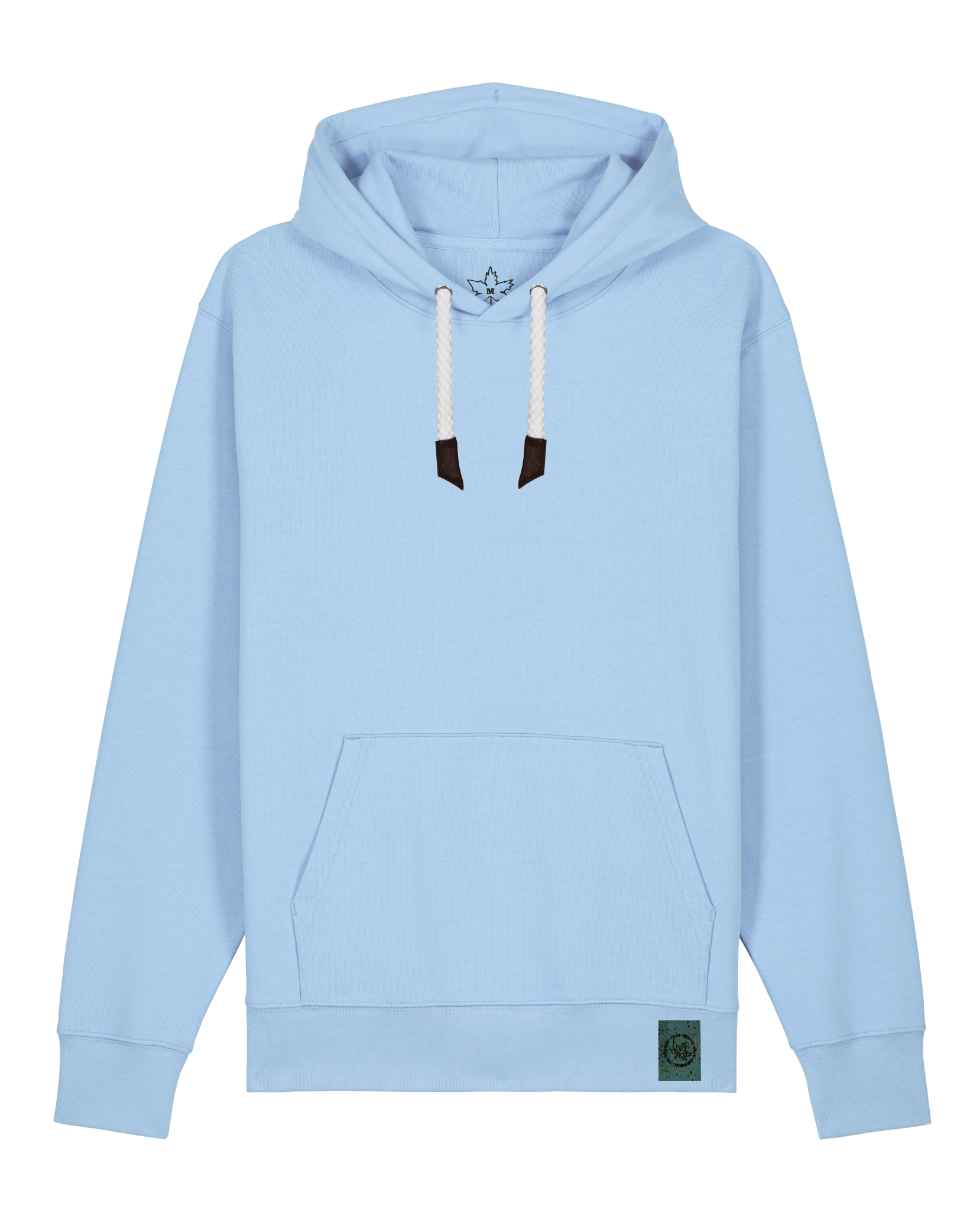 bio-unisex-medium fit-hoodie-basic-stsu177-lagune-weiße kordel-front