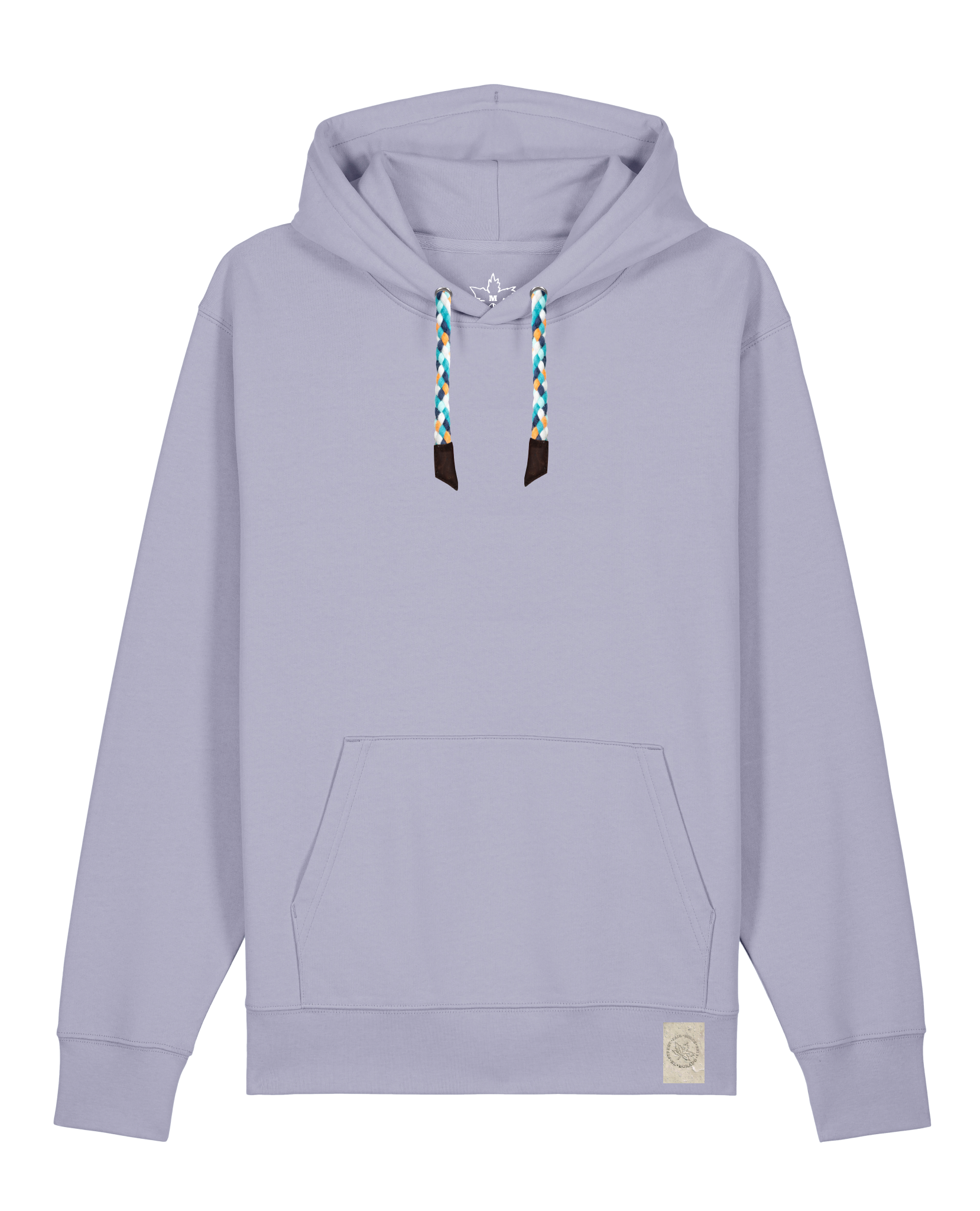 bio-unisex-medium fit-hoodie-basic-stsu177-lavender-blaue kordel-front