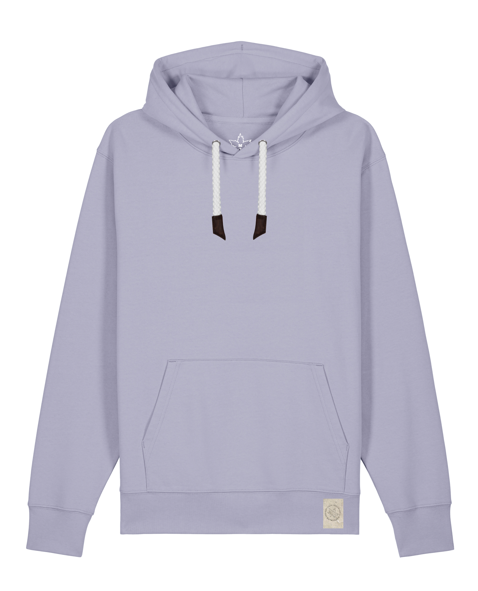 bio-unisex-medium fit-hoodie-basic-stsu177-lavender-weiße kordel-front