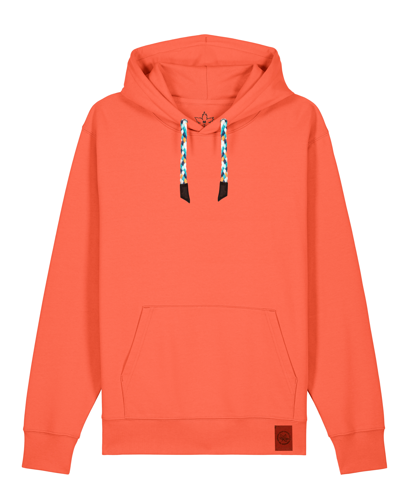 bio-unisex-medium fit-hoodie-basic-stsu177-mandarine-blaue kordel-front