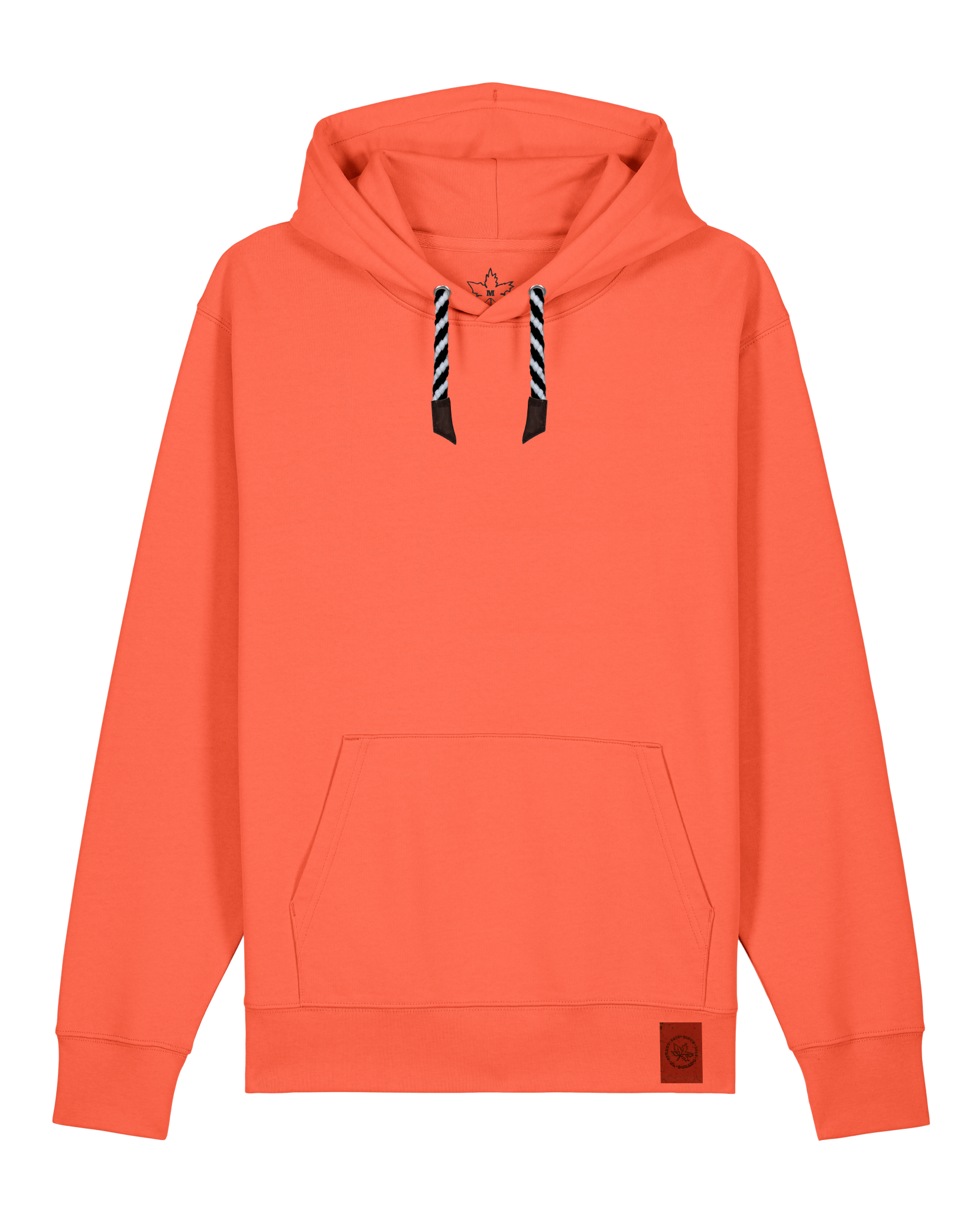 bio-unisex-medium fit-hoodie-basic-stsu177-mandarine-sw kordel-front