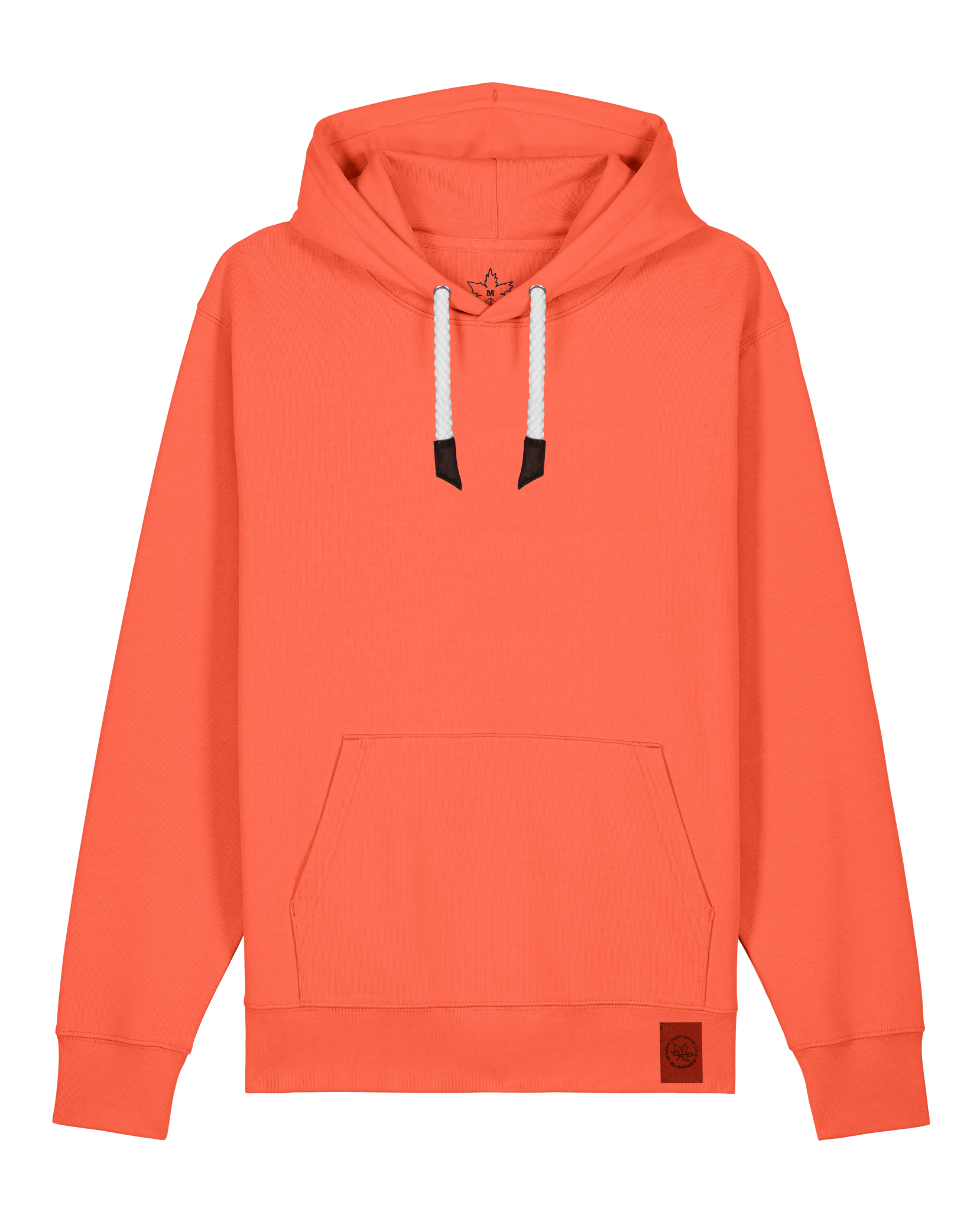 bio-unisex-medium fit-hoodie-basic-stsu177-mandarine-weiße kordel-front