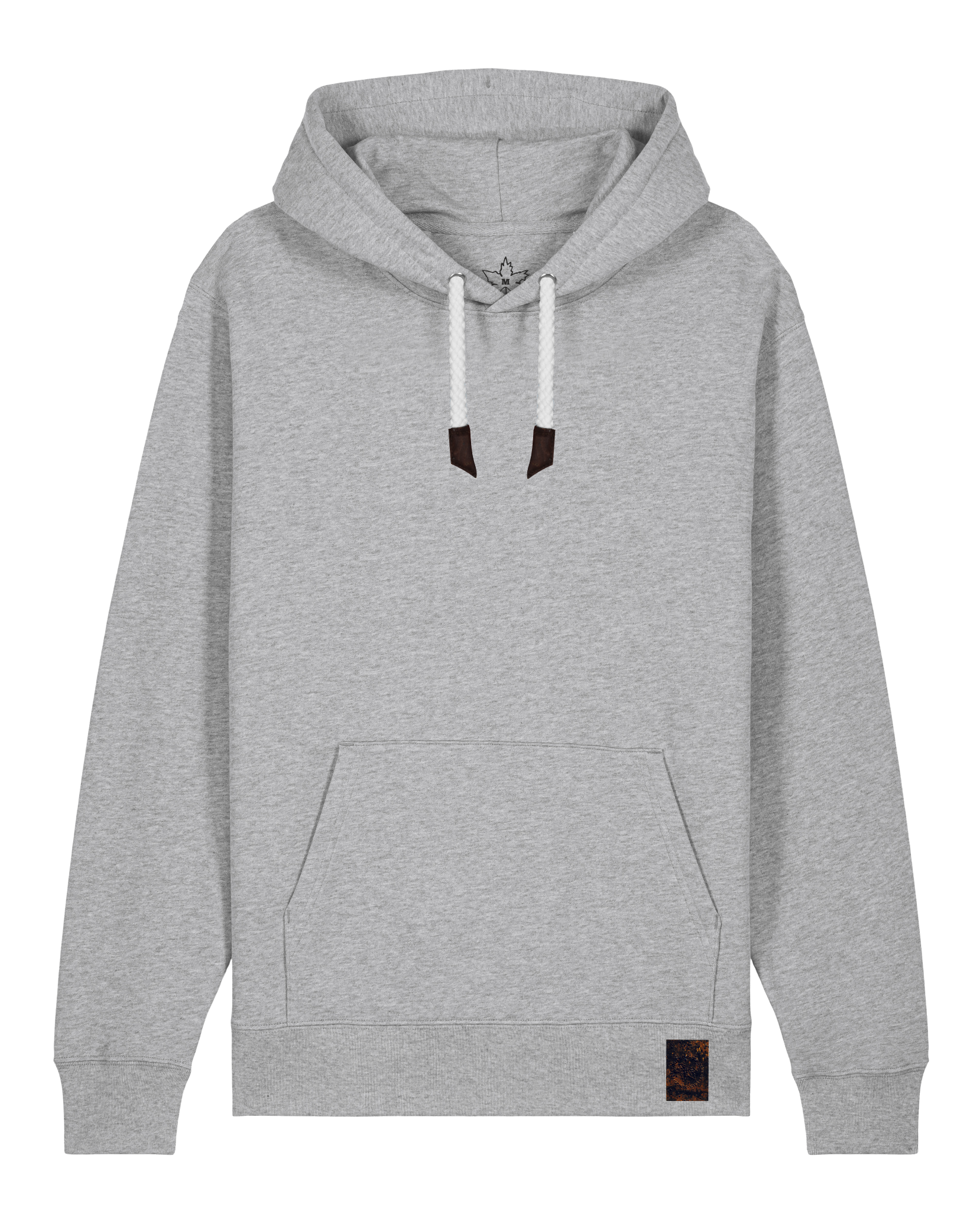 bio-unisex-medium fit-hoodie-basic-stsu177-mausgrau-weiße kordel-front