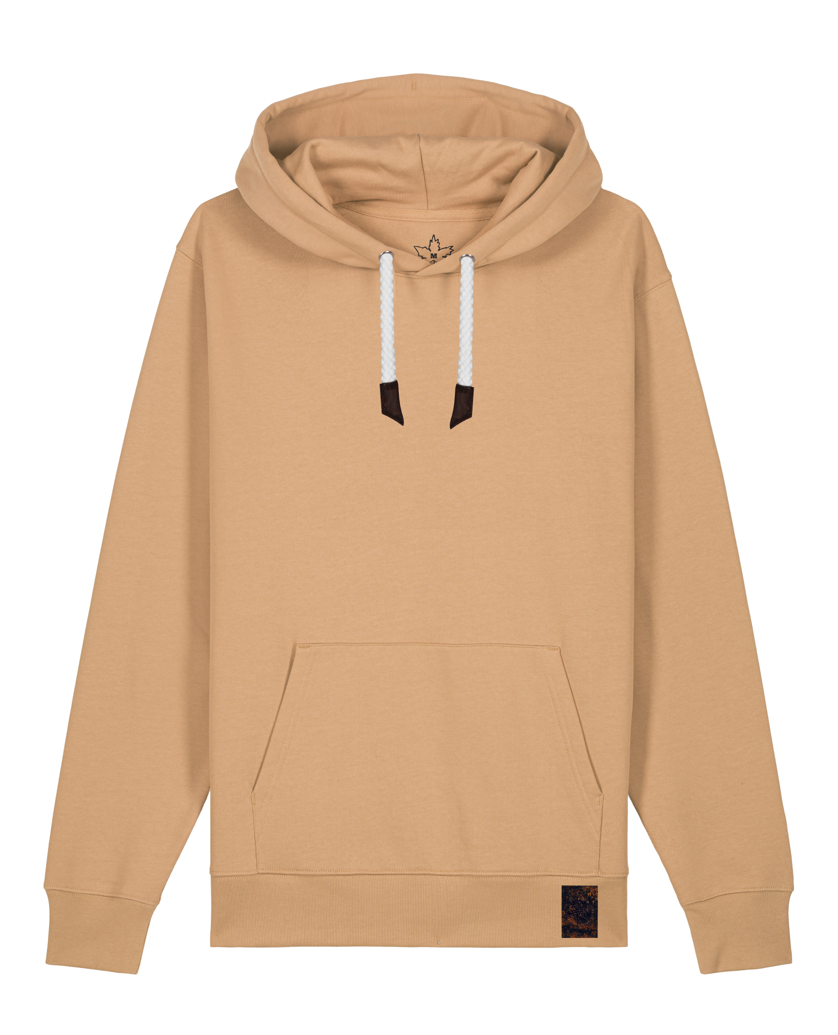 bio-unisex-medium fit-hoodie-basic-stsu177-meersand-weiße kordel-front