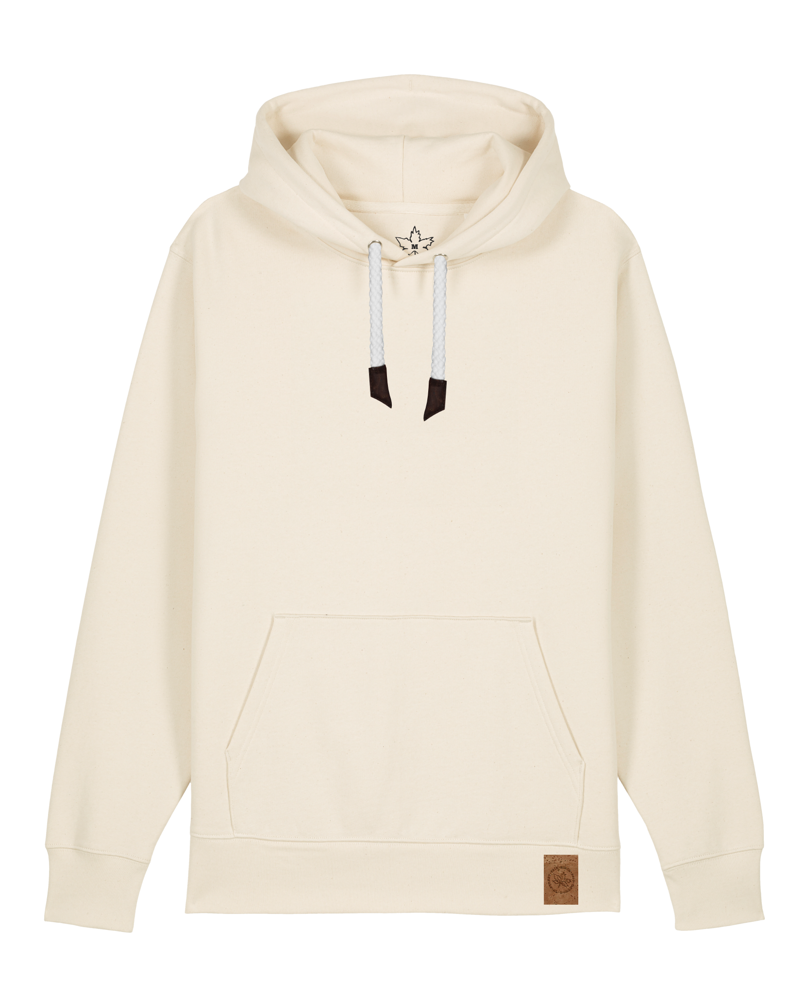 bio-unisex-medium fit-hoodie-basic-stsu177-natur-weiße kordel-front