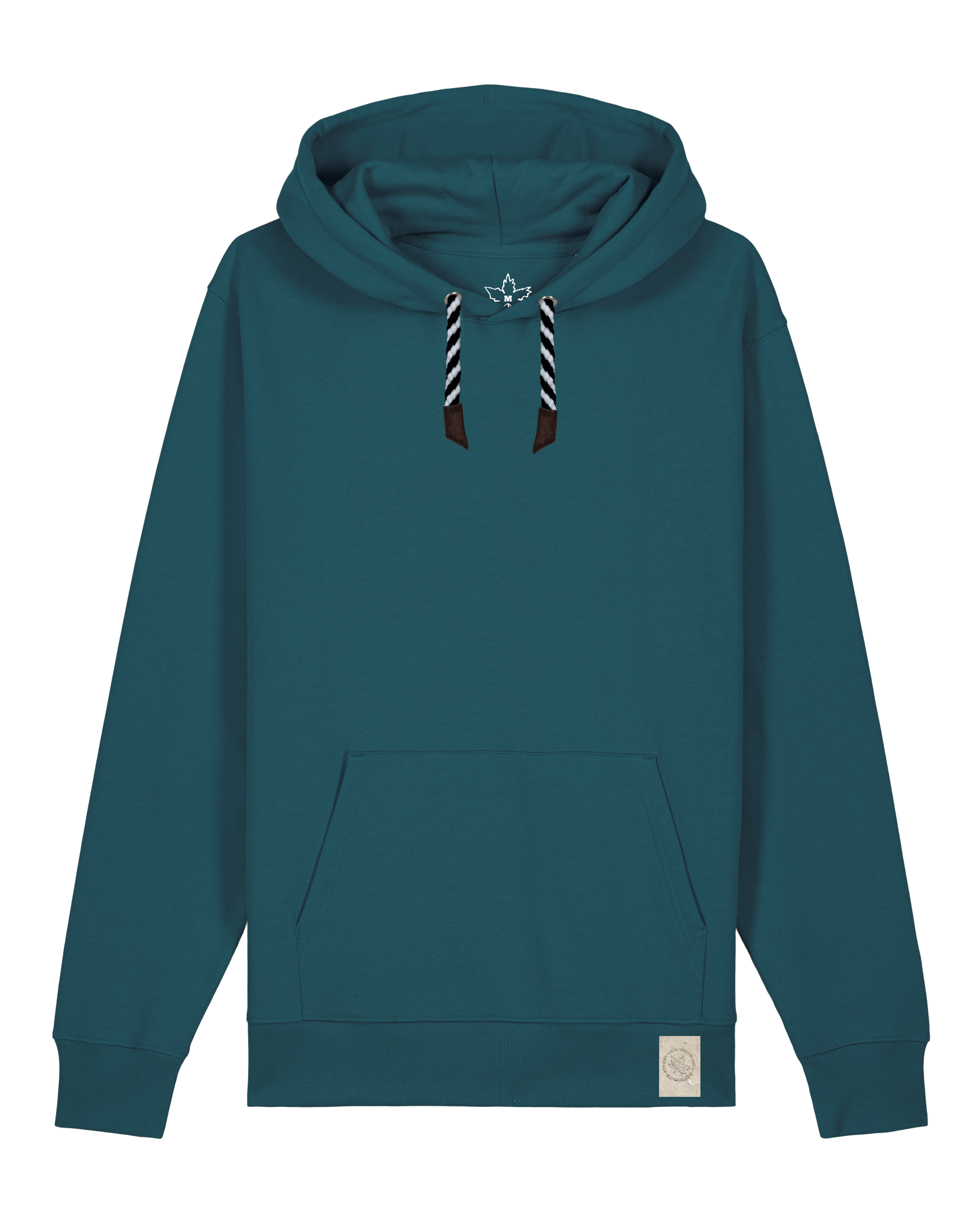 bio-unisex-medium fit-hoodie-basic-stsu177-nordmanntanne-sw kordel-front