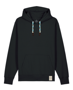 bio-unisex-medium fit-hoodie-basic-stsu177-schwarz-blaue kordel-front
