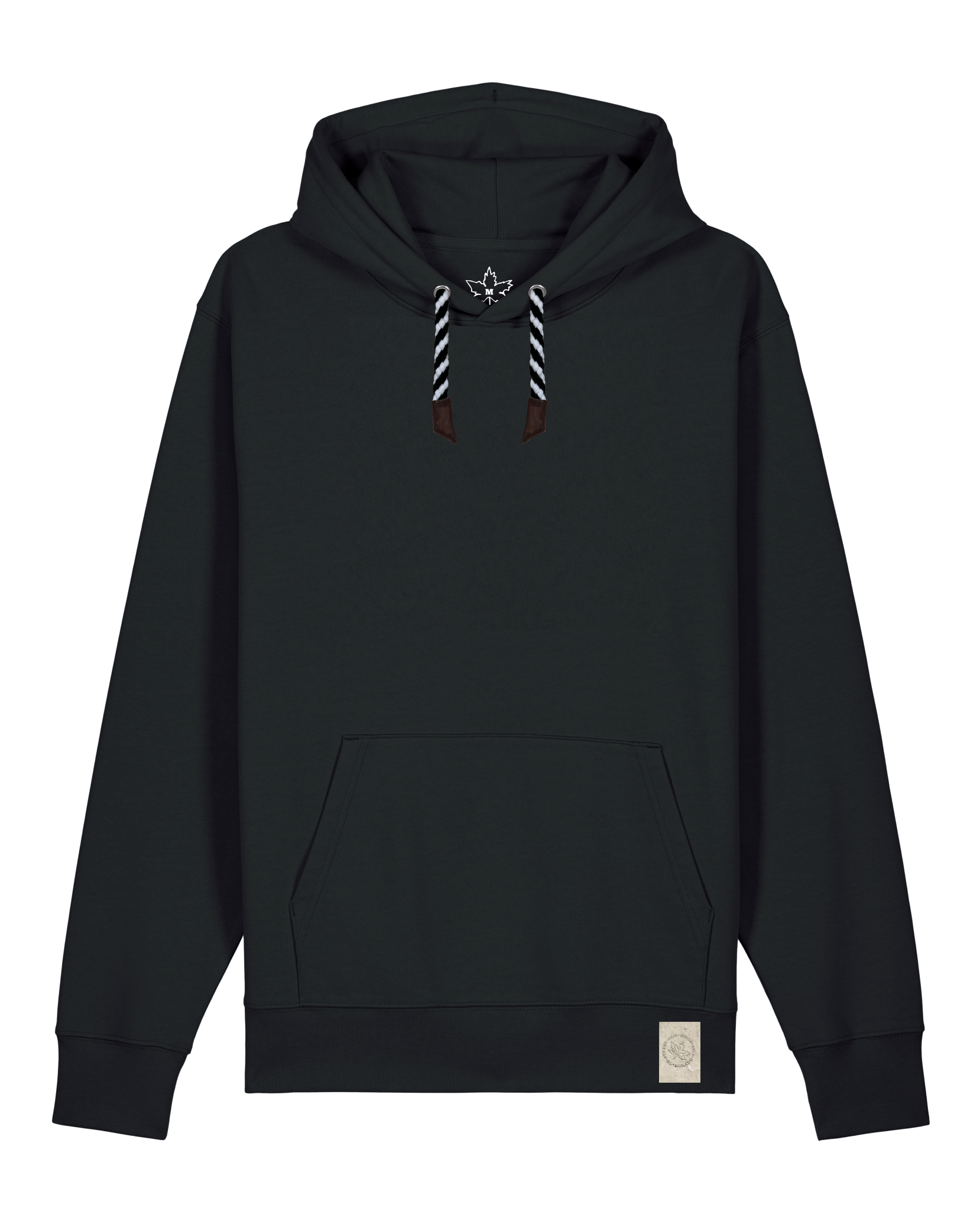 bio-unisex-medium fit-hoodie-basic-stsu177-schwarz-sw kordel-front