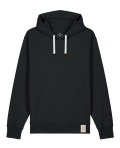 bio-unisex-medium fit-hoodie-basic-stsu177-schwarz-weiße kordel-front
