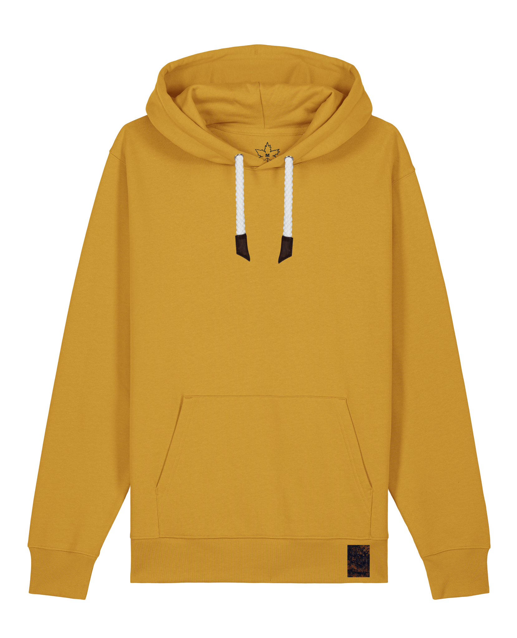 bio-unisex-medium fit-hoodie-basic-stsu177-senf-weiße kordel-front