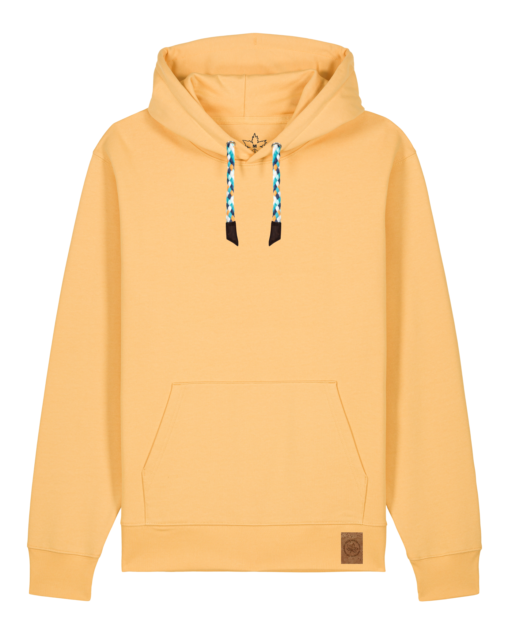 bio-unisex-medium fit-hoodie-basic-stsu177-senfkorn-blaue kordel-front
