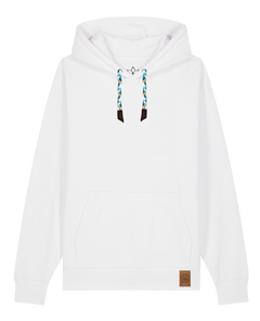 bio-unisex-medium fit-hoodie-basic-stsu177-weiß-blaue kordel-front