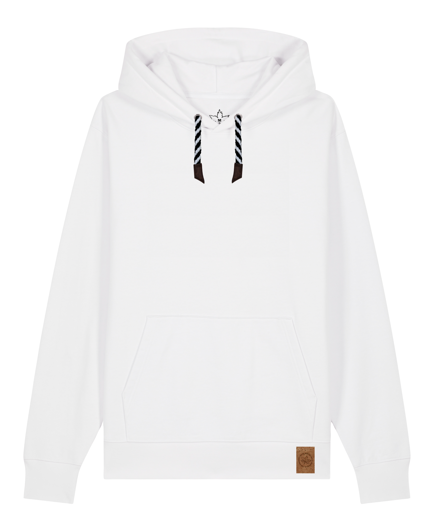 bio-unisex-medium fit-hoodie-basic-stsu177-weiß-sw kordel-front
