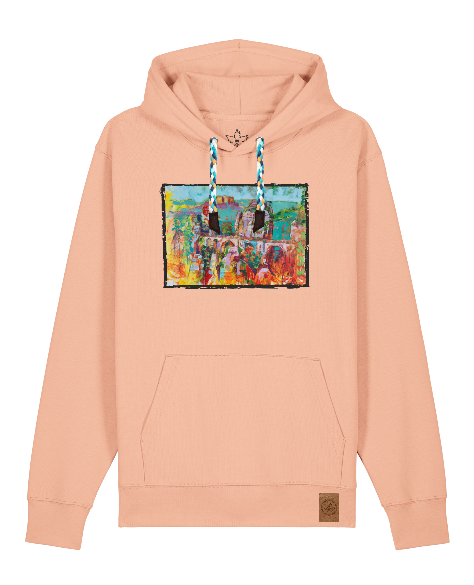 bio-unisex-medium fit-hoodie-bastei-stsu177-agyptische keramik-blaue kordel-front