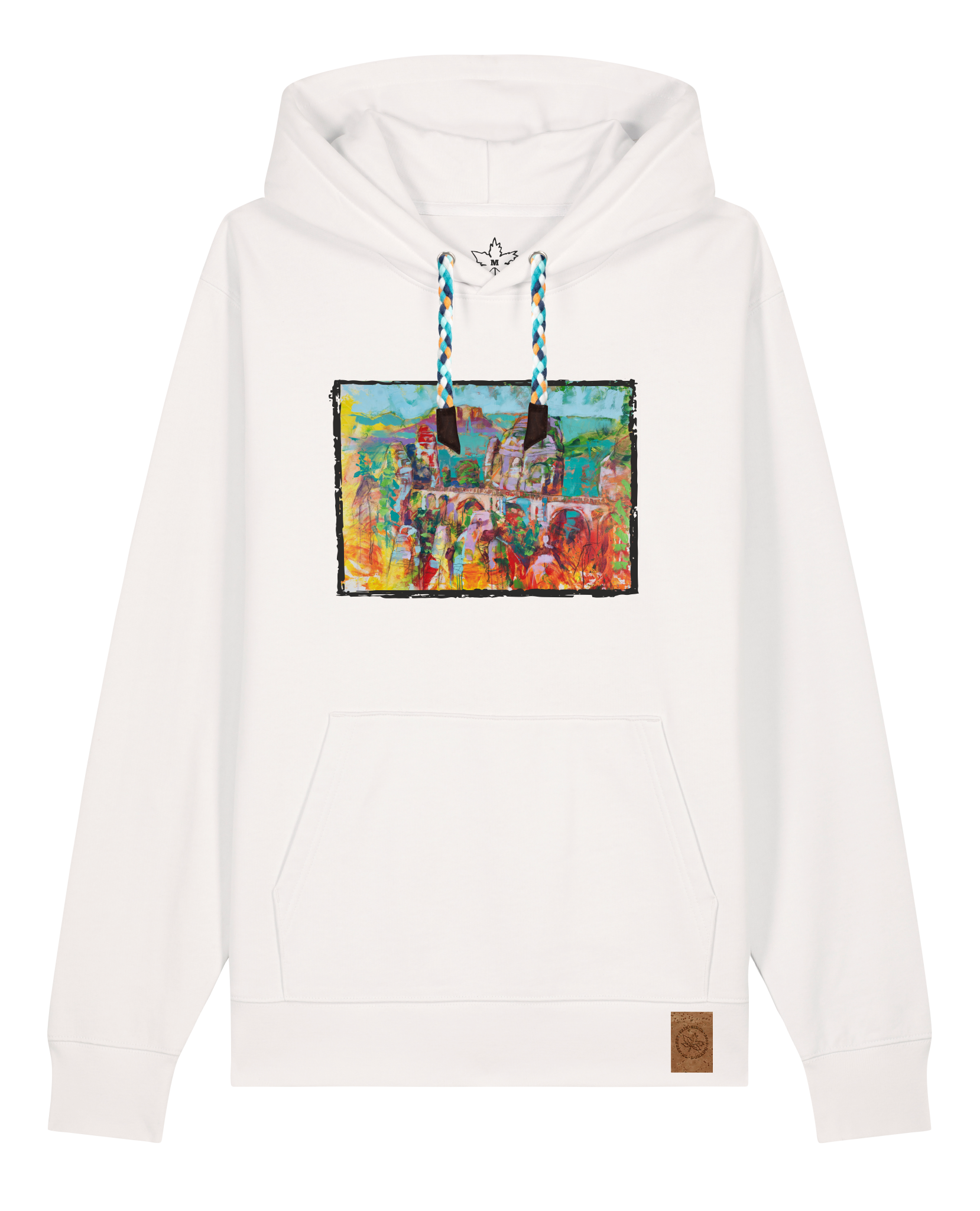 bio-unisex-medium fit-hoodie-bastei-stsu177-bio ei-blaue kordel-front