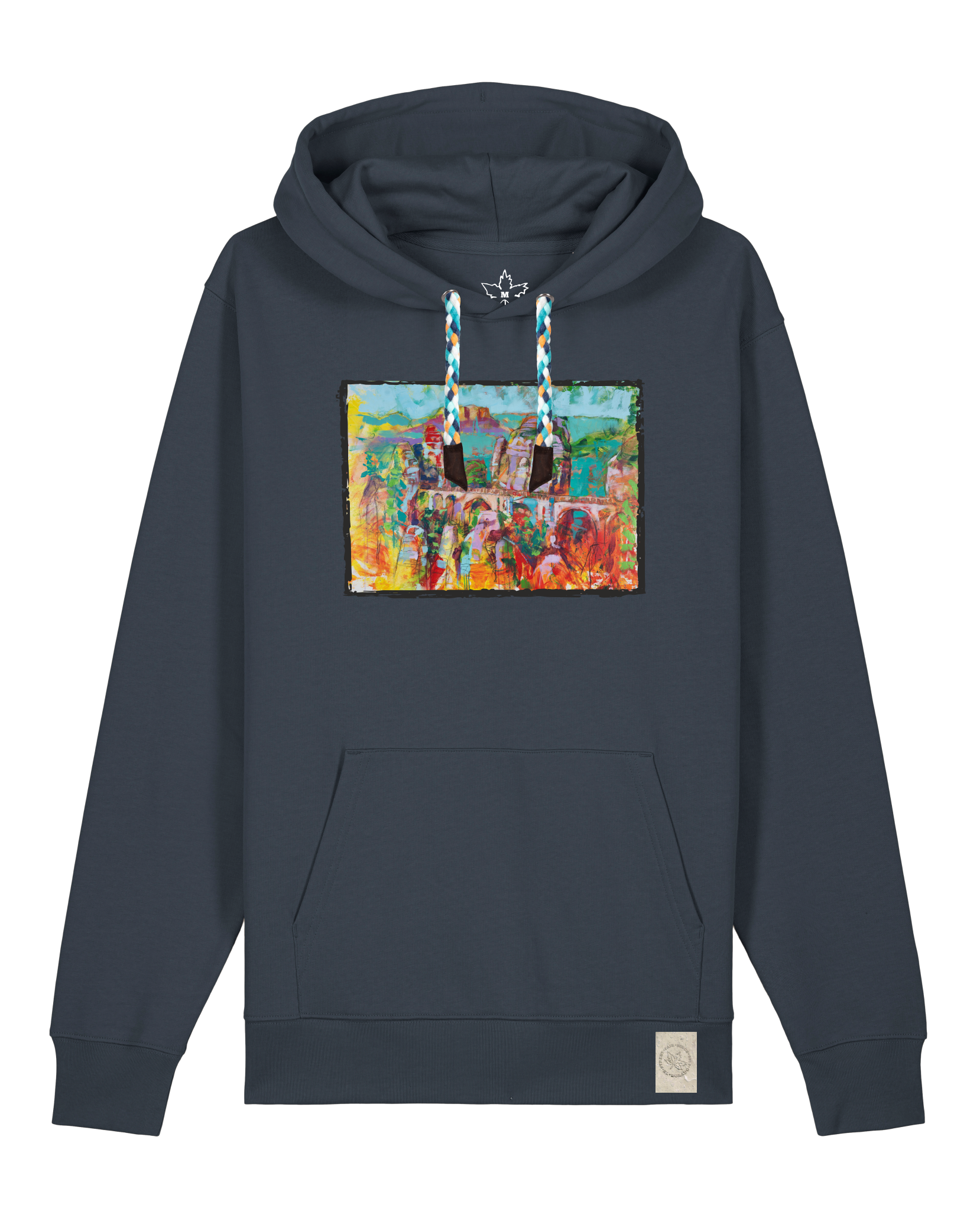 bio-unisex-medium fit-hoodie-bastei-stsu177-blaubeernacht-blaue kordel-front