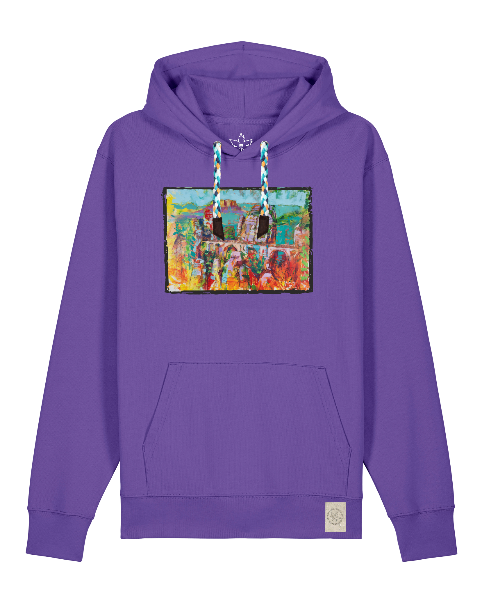 bio-unisex-medium fit-hoodie-bastei-stsu177-blaukraut-blaue kordel-front