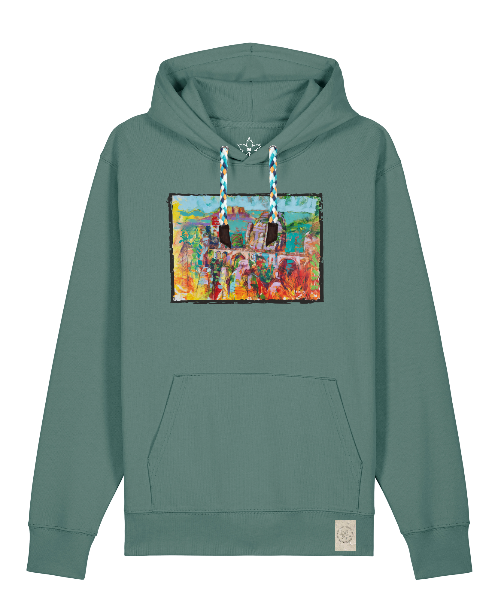 bio-unisex-medium fit-hoodie-bastei-stsu177-blautanne-blaue kordel-front