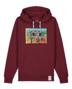 bio-unisex-medium fit-hoodie-bastei-stsu177-burgunder rot-blaue kordel-front