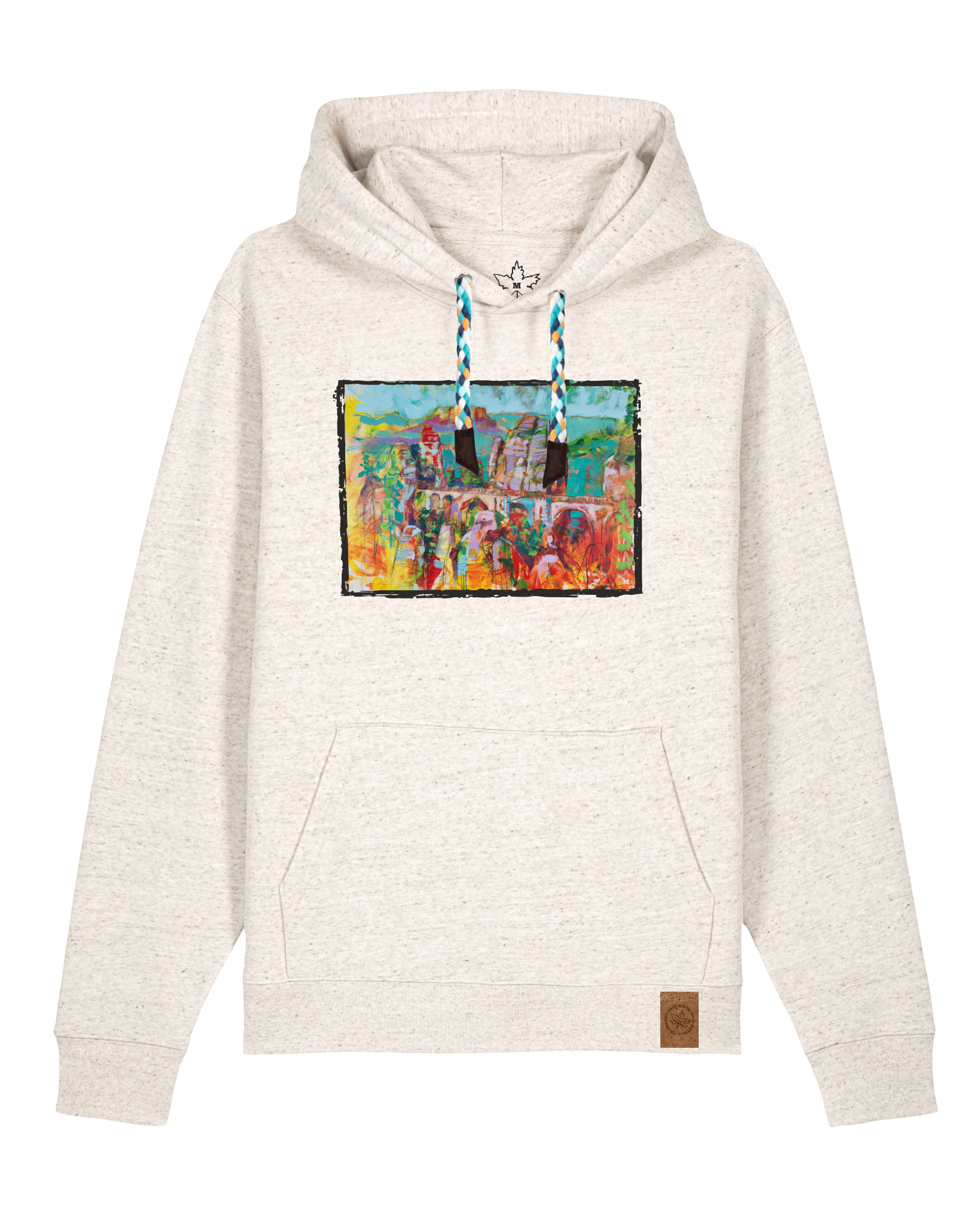 bio-unisex-medium fit-hoodie-bastei-stsu177-elbsandstein-blaue kordel-front