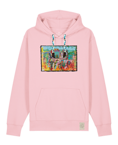 bio-unisex-medium fit-hoodie-bastei-stsu177-flamingo-blaue kordel-front