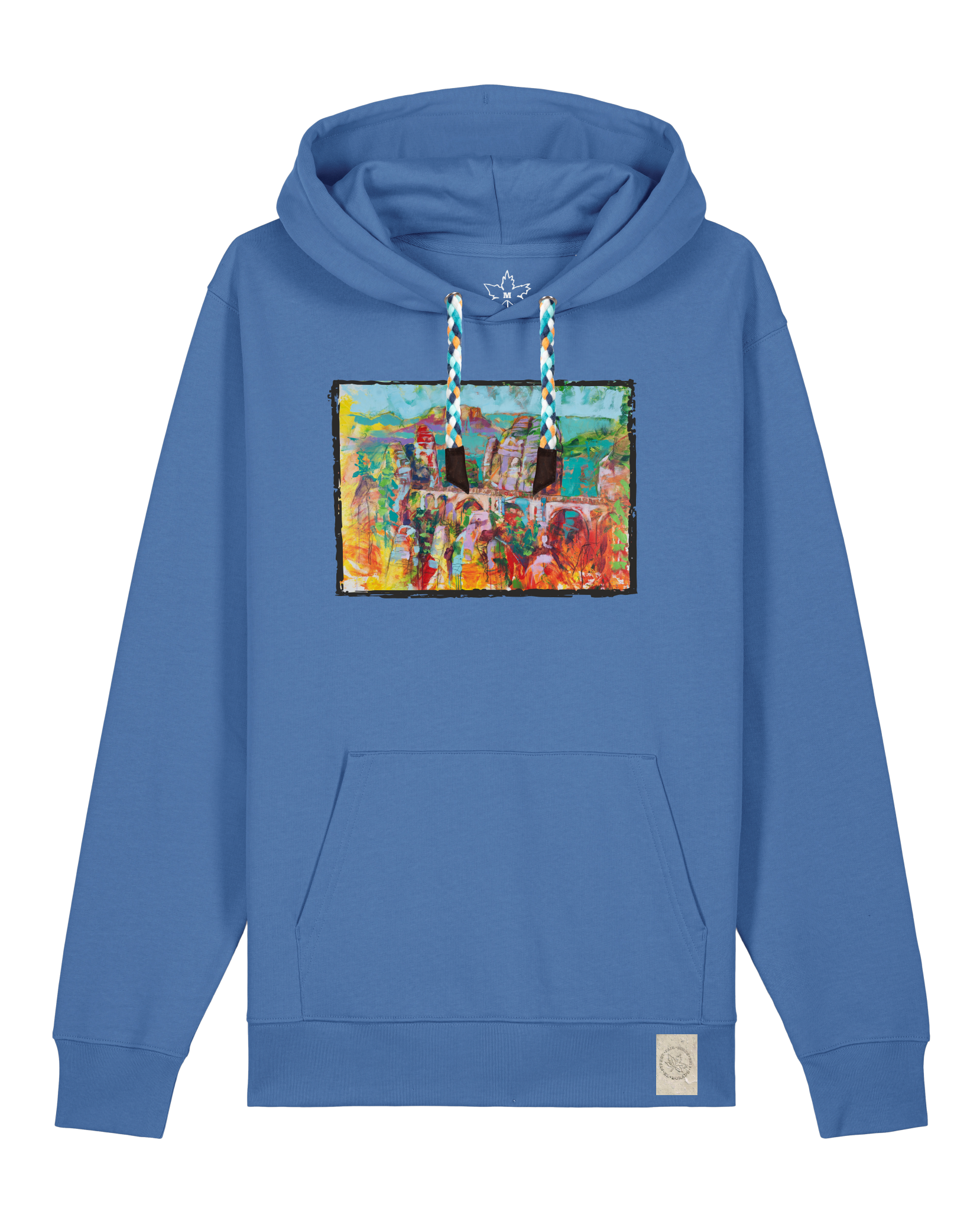 bio-unisex-medium fit-hoodie-bastei-stsu177-hortensie-blaue kordel-front