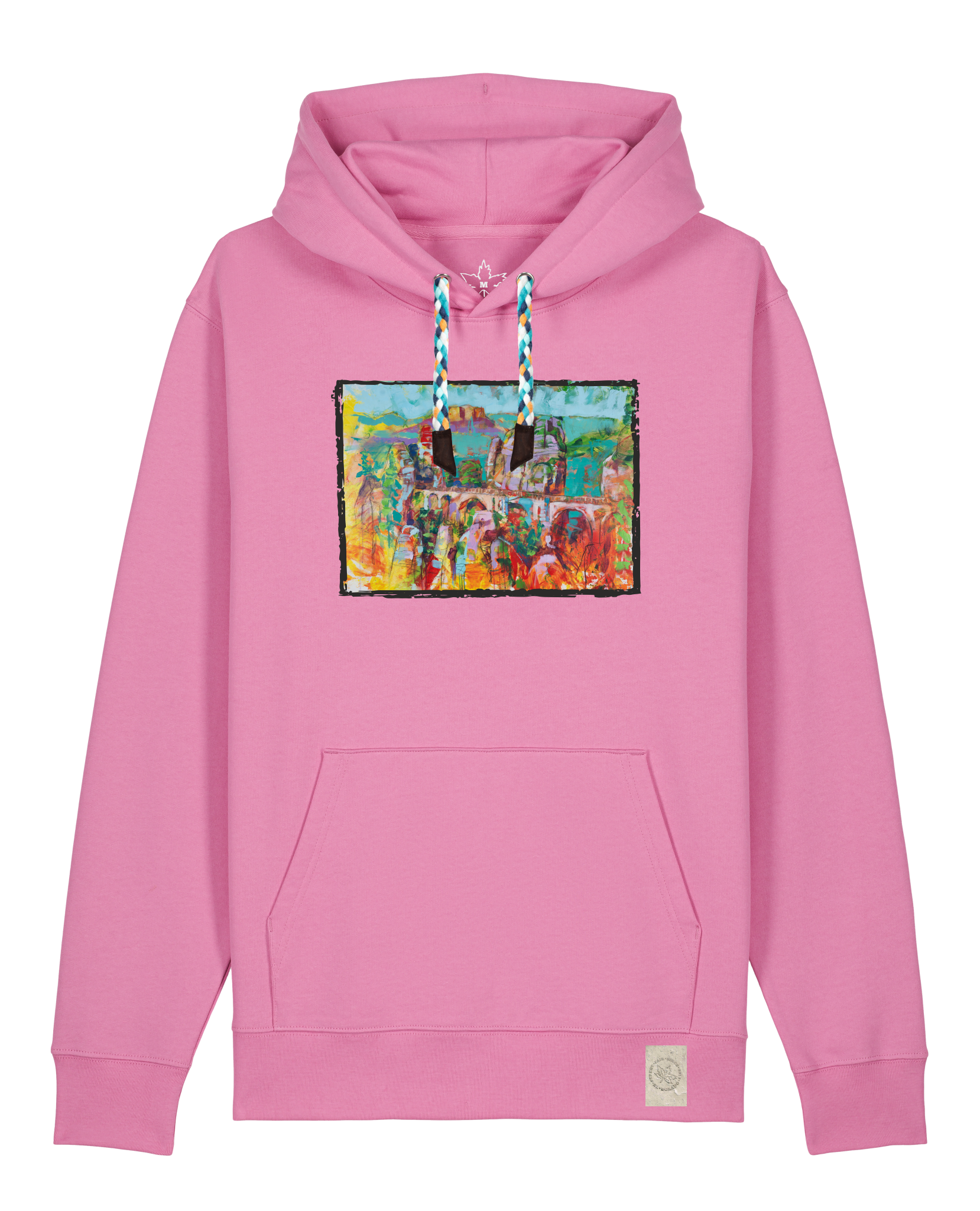 bio-unisex-medium fit-hoodie-bastei-stsu177-kaugummi-blaue kordel-front