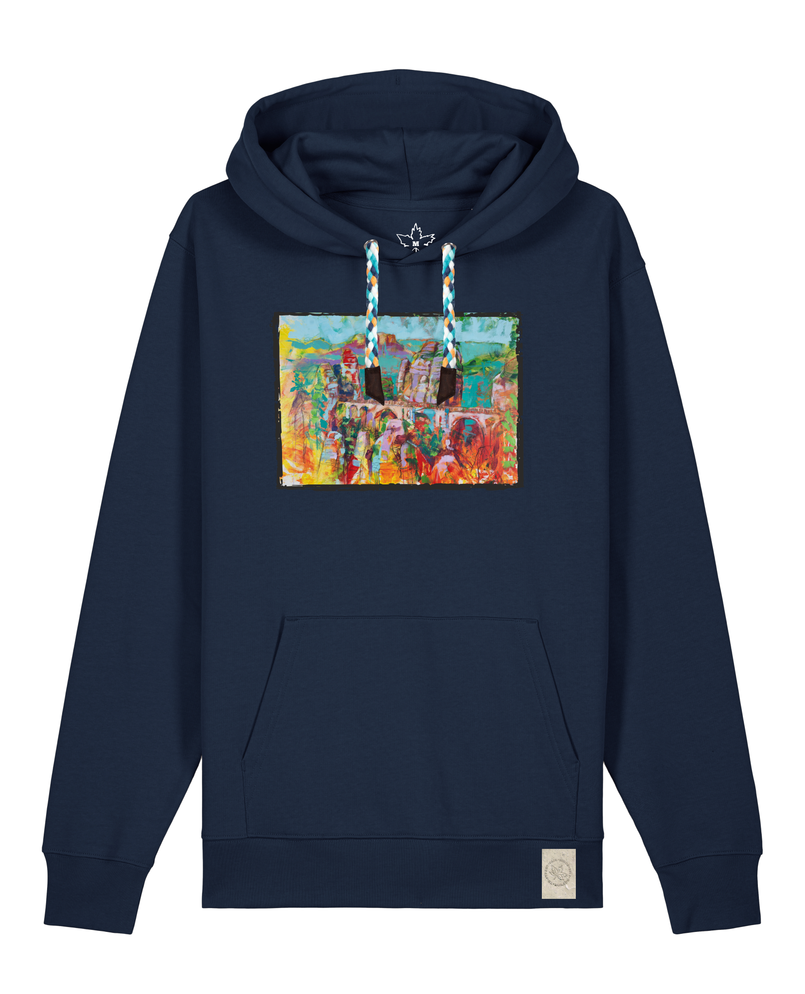 bio-unisex-medium fit-hoodie-bastei-stsu177-marine-blaue kordel-front