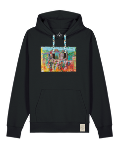 bio-unisex-medium fit-hoodie-bastei-stsu177-schwarz-blaue kordel-front