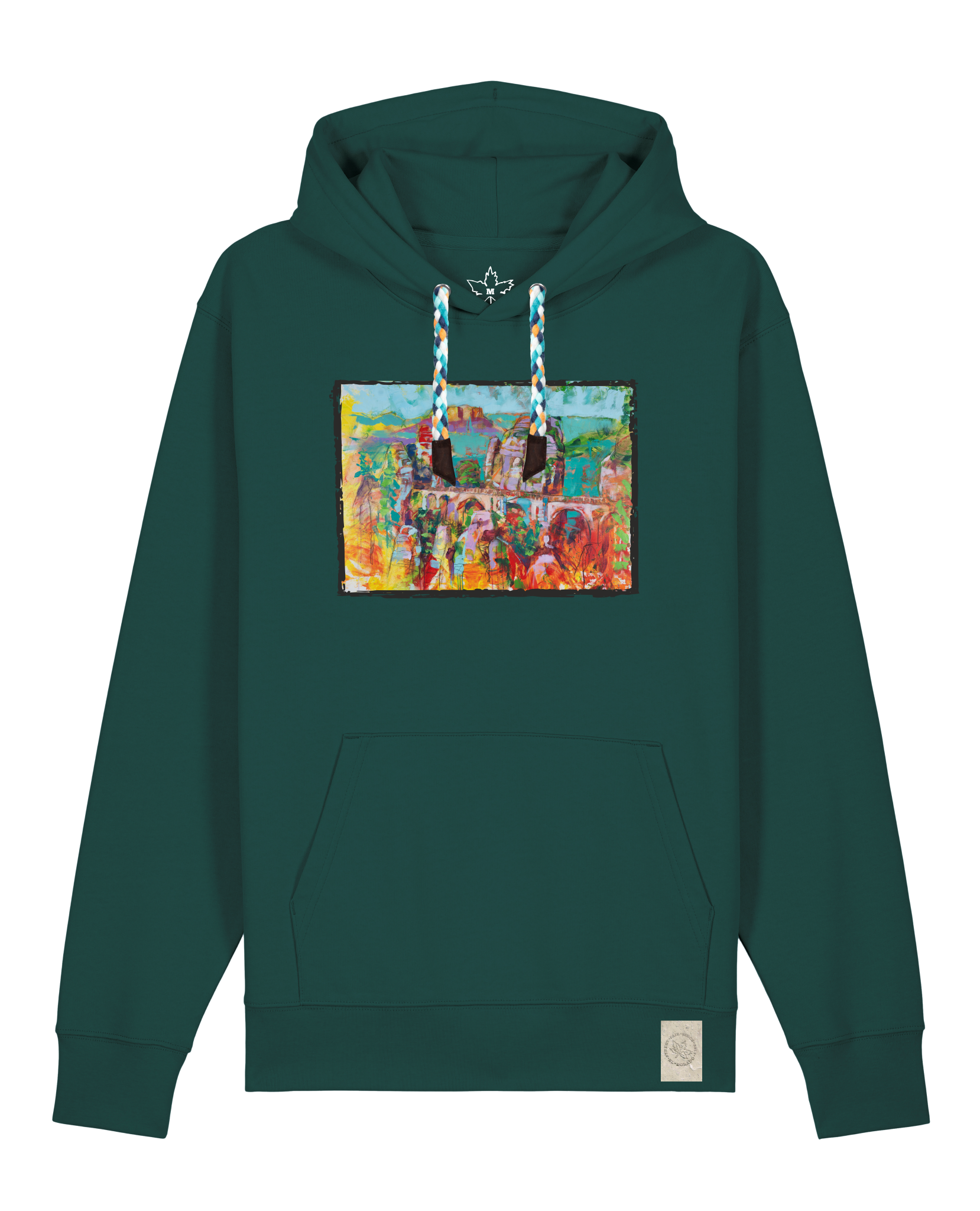 bio-unisex-medium fit-hoodie-bastei-stsu177-spirulina-blaue kordel-front