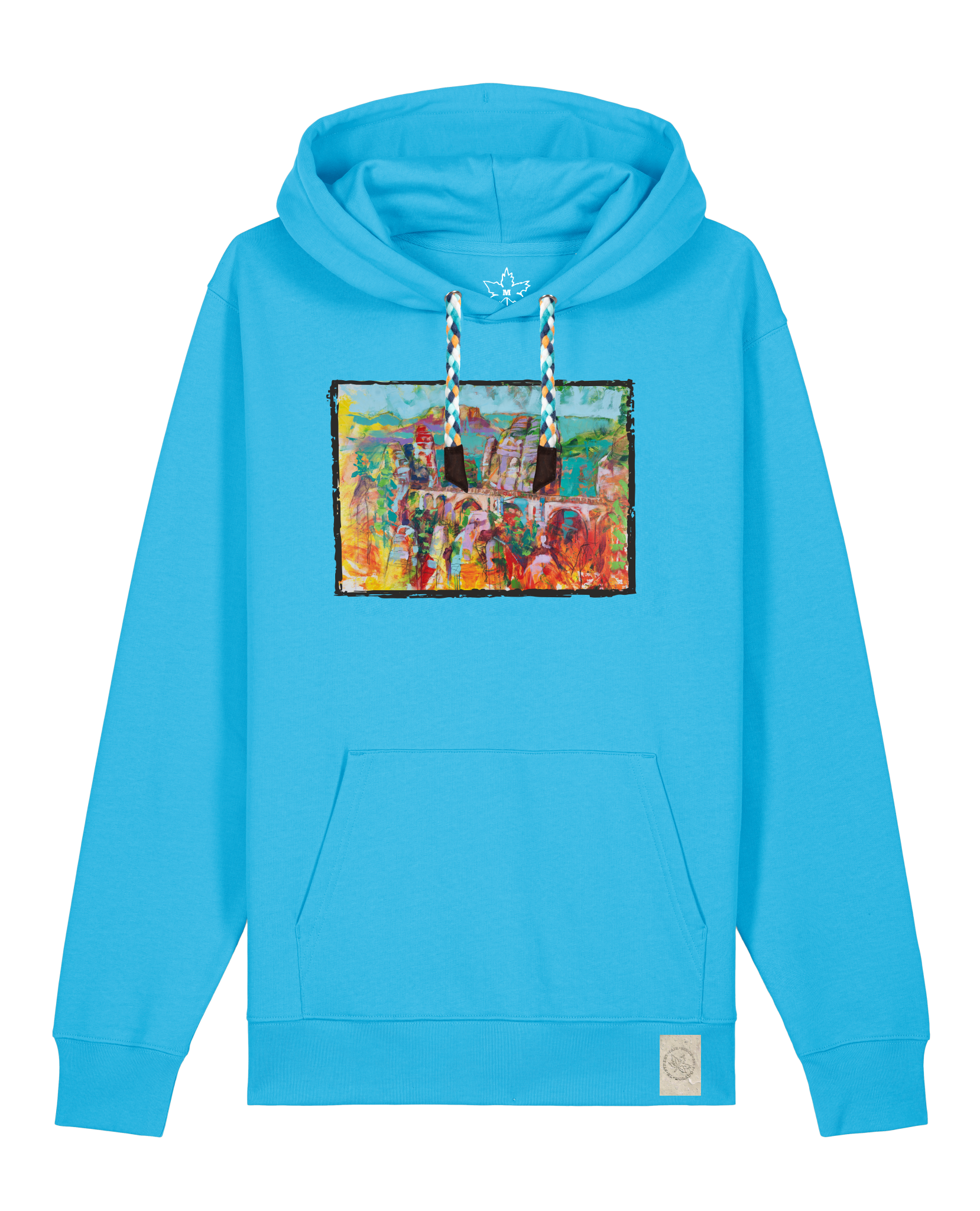 bio-unisex-medium fit-hoodie-bastei-stsu177-wasserblau-blaue kordel-front