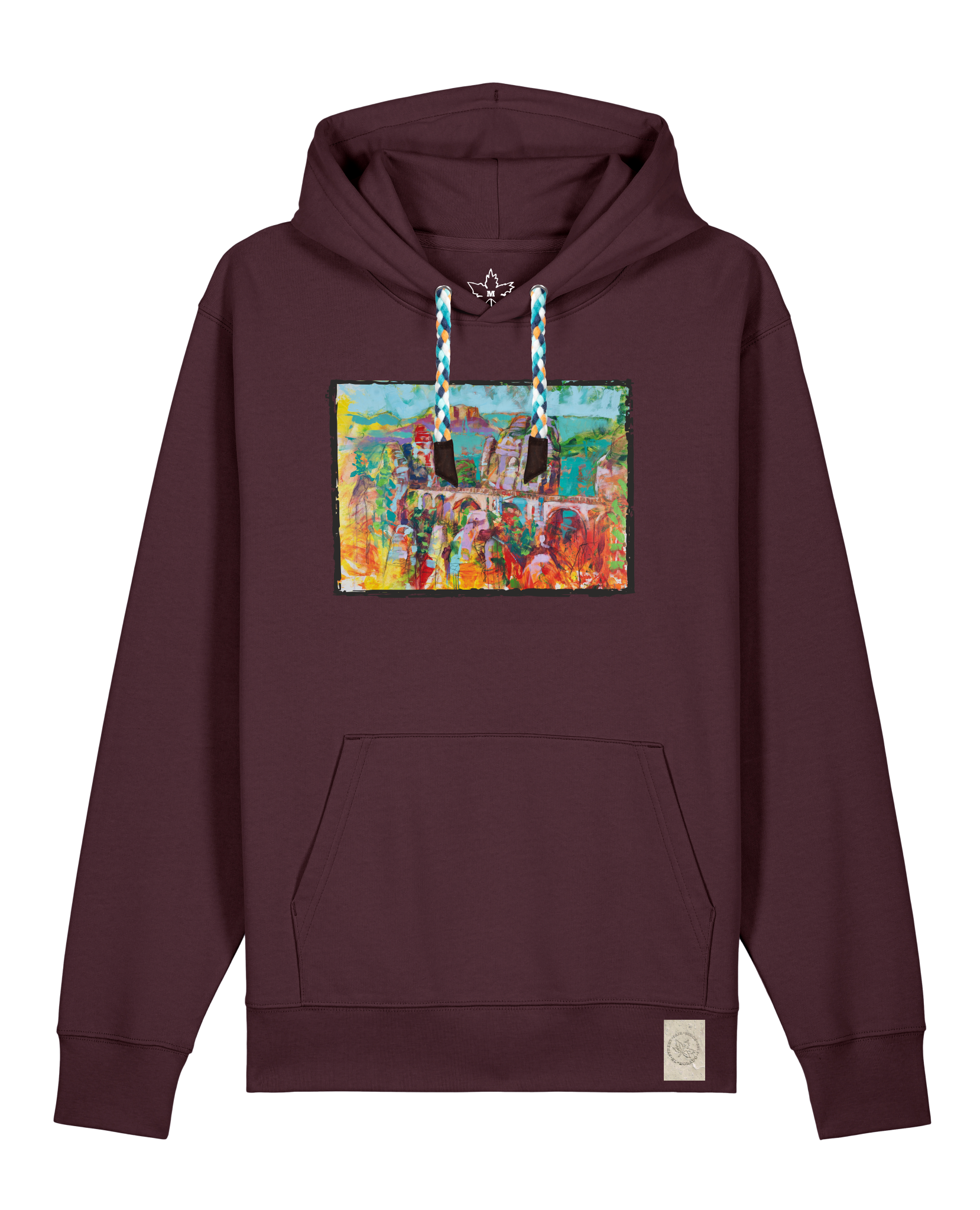 bio-unisex-medium fit-hoodie-bastei-stsu177-zartbitter-blaue kordel-front