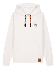 bio-unisex-medium fit-hoodie-be like flowers (backprint)-stsu177-bio ei-rote kordel-front