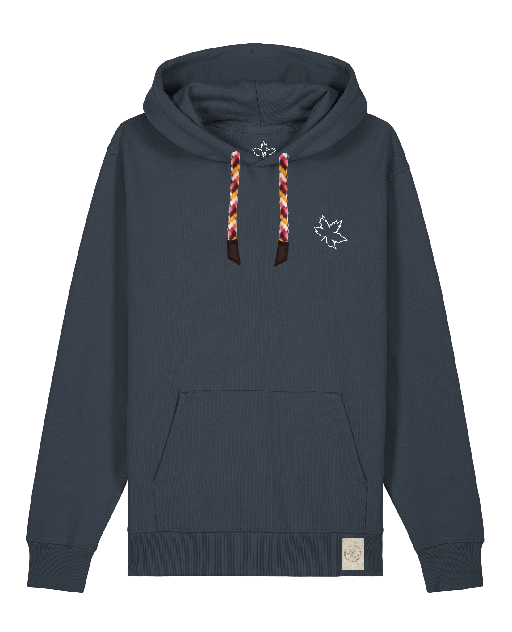 bio-unisex-medium fit-hoodie-be like flowers (backprint)-stsu177-blaubeernacht-rote kordel-front