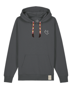 bio-unisex-medium fit-hoodie-be like flowers (backprint)-stsu177-eisen-rote kordel-front