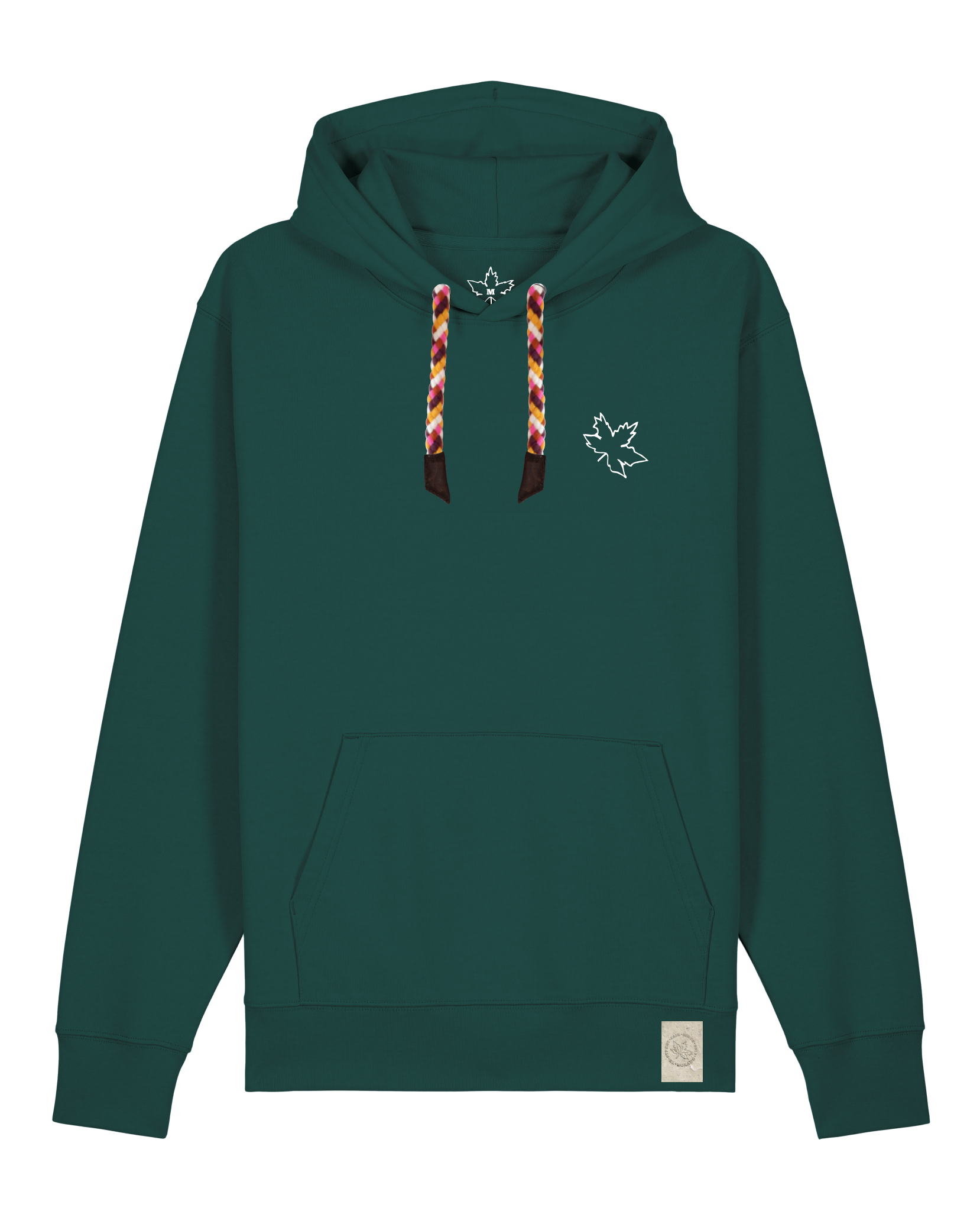 bio-unisex-medium fit-hoodie-be like flowers (backprint)-stsu177-spirulina-rote kordel-front