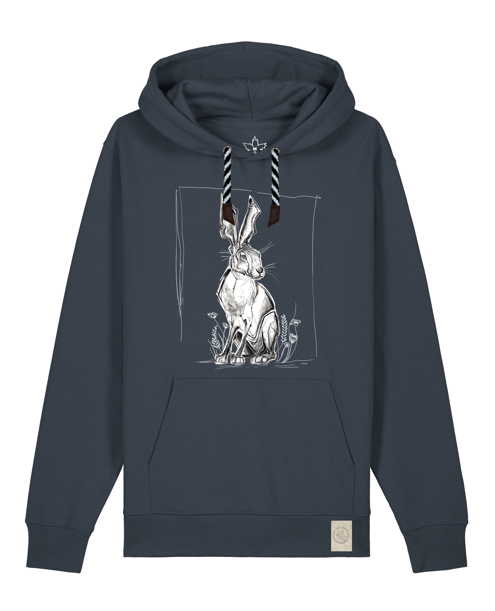 bio-unisex-medium fit-hoodie-carrot hunter-stsu177-blaubeernacht-sw kordel-front