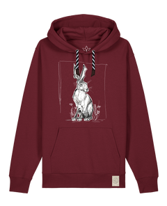 bio-unisex-medium fit-hoodie-carrot hunter-stsu177-burgunder rot-sw kordel-front