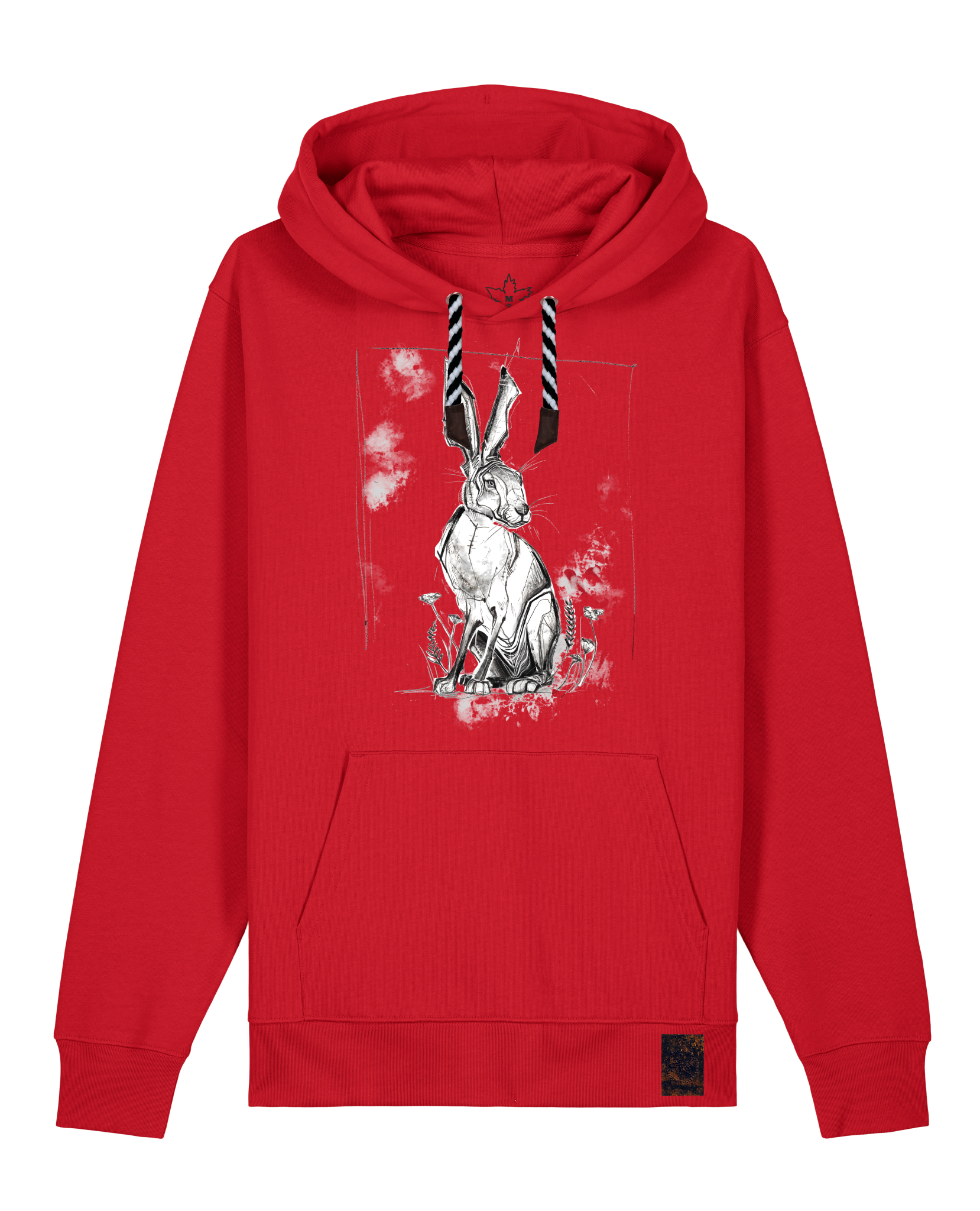 bio-unisex-medium fit-hoodie-carrot hunter-stsu177-erdbeere-sw kordel-front