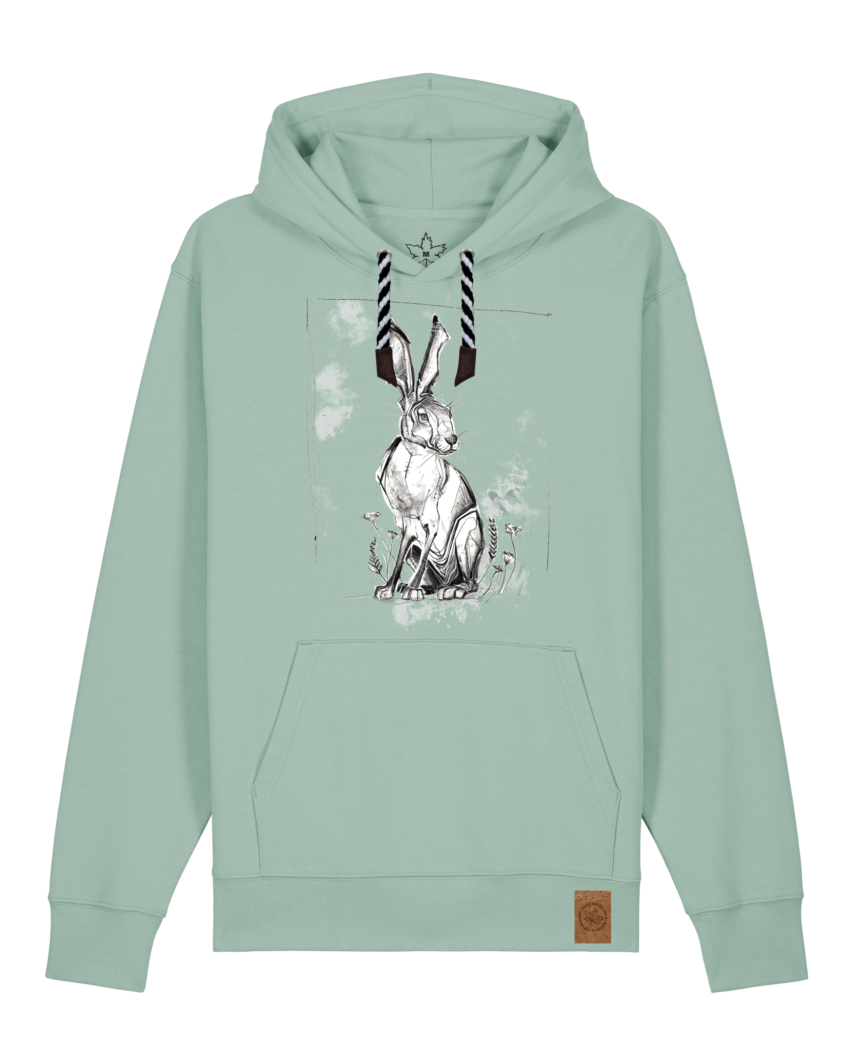 bio-unisex-medium fit-hoodie-carrot hunter-stsu177-eukalyptus-sw kordel-front