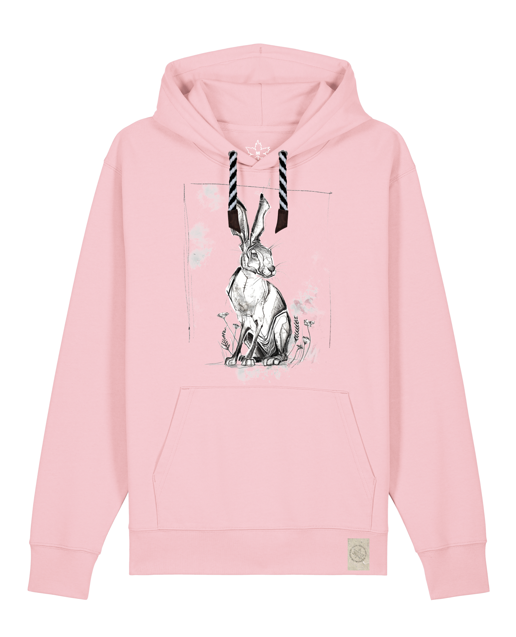 bio-unisex-medium fit-hoodie-carrot hunter-stsu177-flamingo-sw kordel-front