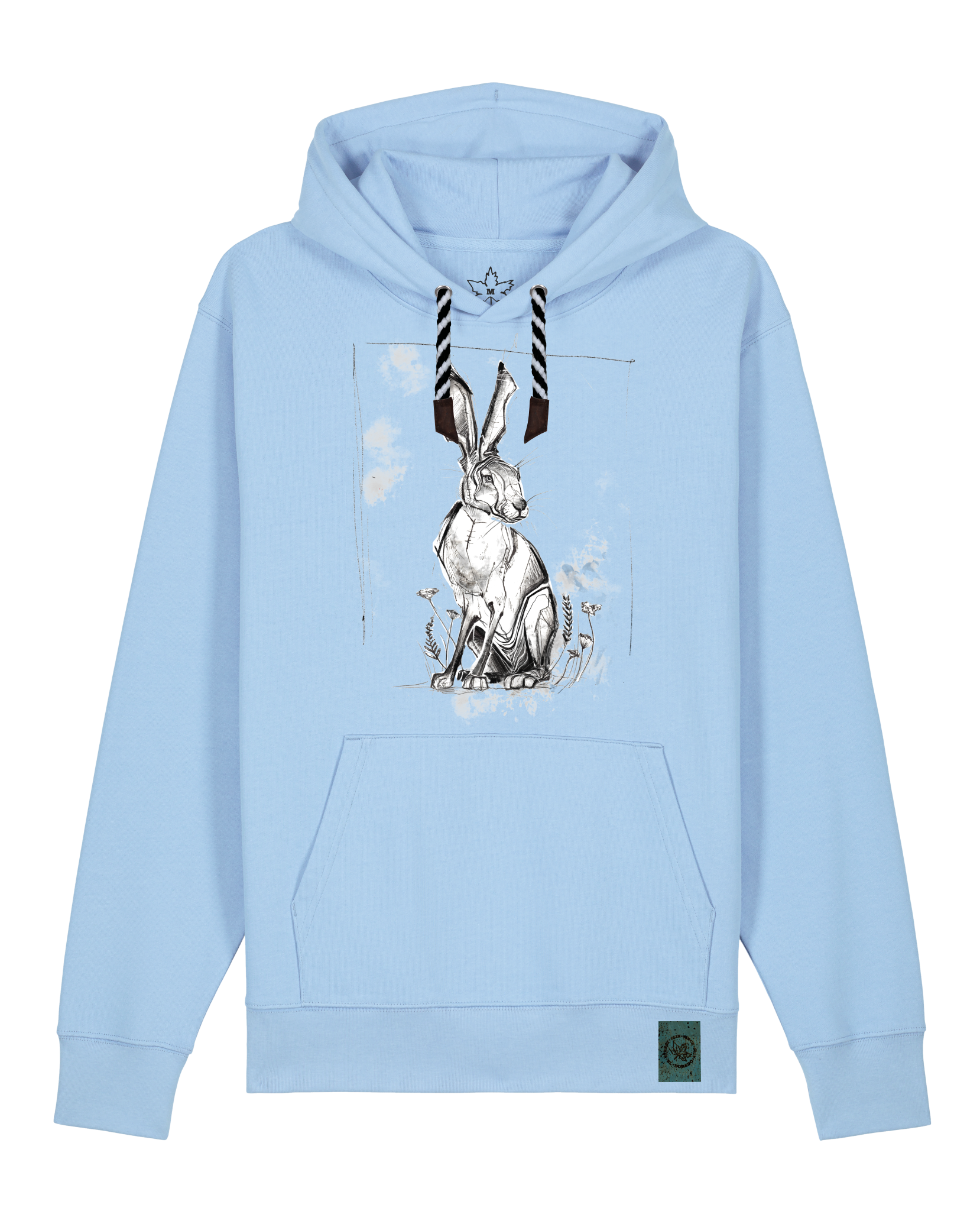 bio-unisex-medium fit-hoodie-carrot hunter-stsu177-lagune-sw kordel-front