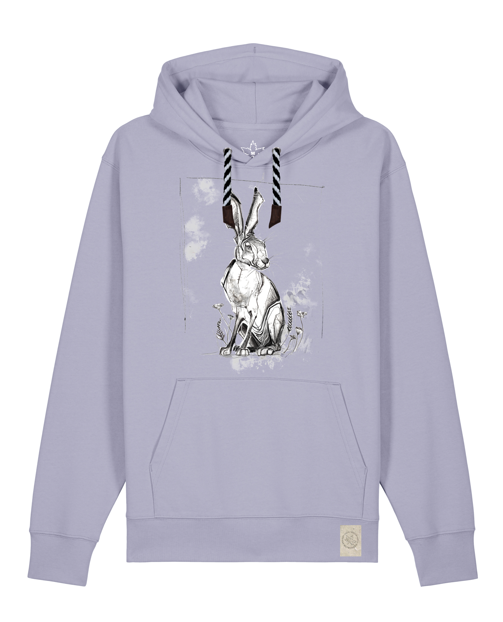 bio-unisex-medium fit-hoodie-carrot hunter-stsu177-lavender-sw kordel-front
