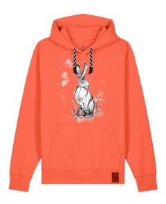 bio-unisex-medium fit-hoodie-carrot hunter-stsu177-mandarine-sw kordel-front